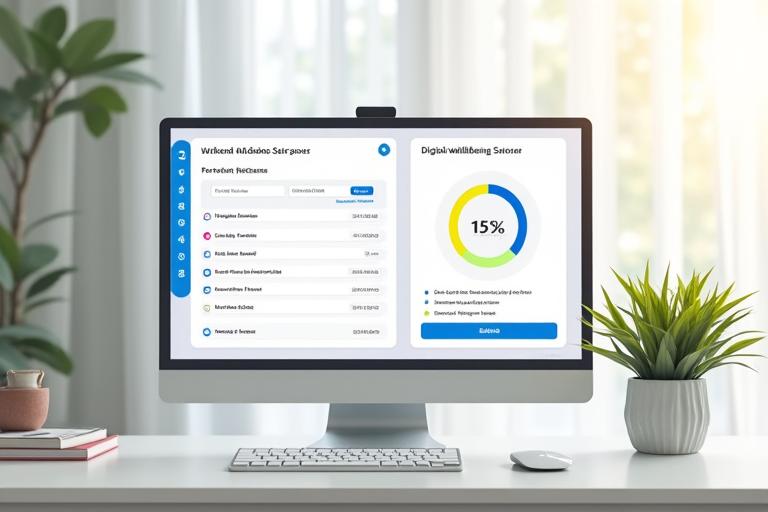 대화형 AI 디지털 웰빙 진단 인터페이스 목업, 분석 차트 표시