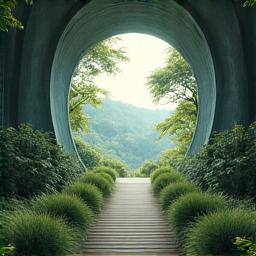 자연에서 주의력을 회복하는 사람 이미지